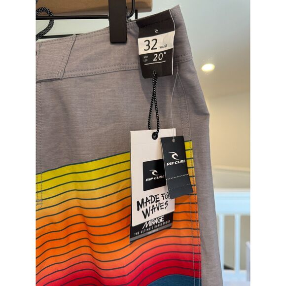 Rip Curl Men's Mirage Invert Stretch 20" Gray Colorblock Board Short Size 32 NWT - Picture 3 of 7